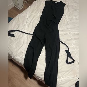 Field Day brand black linen jumpsuit
